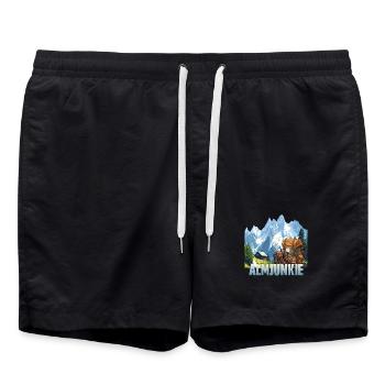 Almjunkie - Badeshorts - Schwarz - Vorne - AI Model Male 185 light (185cm)