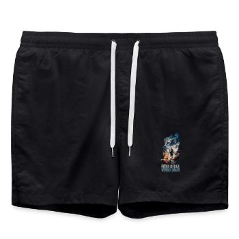 Mehr Berge - Weniger Sorgen - Badeshorts - Schwarz - Vorne - AI Model Male 185 light (185cm)
