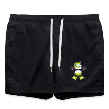 Panda Taucher Schnorchel Tauchen - Badeshorts - Schwarz - Vorne - AI Model Male 185 light (185cm)
