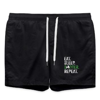 Eat Sleep Soccer Repeat - Swim Trunks - black - Front - AI Model Male 185 light (185cm)