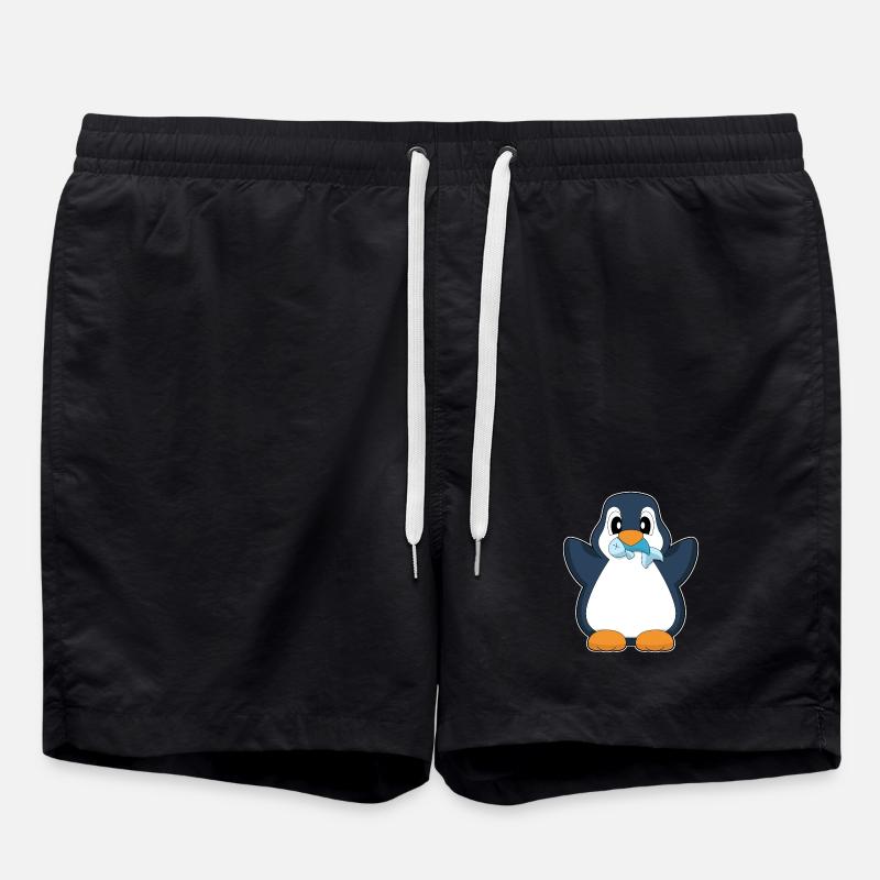 Pinguin Fisch - Badeshorts - Schwarz