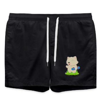 Chat Skater Skateboard - Short de bain - noir - Devant - AI Model Male 185 light (185cm)