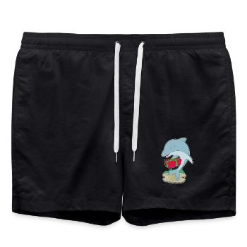 Delfin Weihnachten Paket - Badeshorts - Schwarz - Vorne - AI Model Male 185 light (185cm)