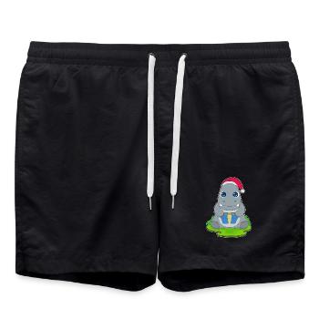 Nilpferd Weihnachten Paket - Badeshorts - Schwarz - Vorne - AI Model Male 185 light (185cm)