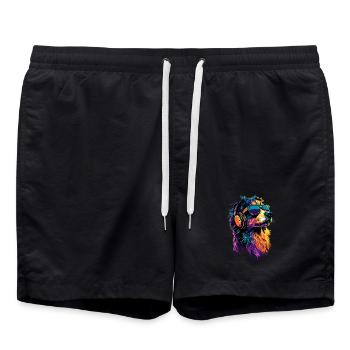 Australian Shepherd Dog Lover Cute Aussie - Swim Trunks - black - Front - AI Model Male 185 light (185cm)