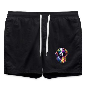 Australian Shepherd Dog Lover Cute Aussie - Swim Trunks - black - Front - AI Model Male 185 light (185cm)