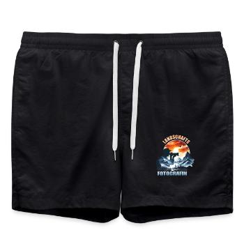 Landschafts Fotografin - Badeshorts - Schwarz - Vorne - AI Model Male 185 light (185cm)