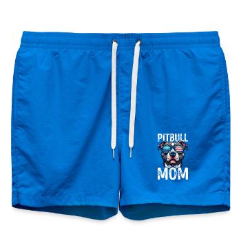 Pitbull Mom Patriotic Lustiges 4th of July - Badeshorts - Cobalt blue - Vorne