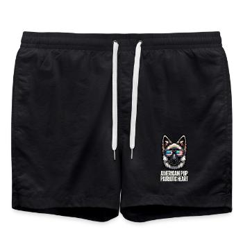 Schäferhund Patriotic Lustiges 4th of July - Badeshorts - Schwarz - Vorne - AI Model Male 185 light (185cm)