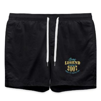 Geburtstag Legende 2007 Perfektion - Badeshorts - Schwarz - Vorne - AI Model Male 185 light (185cm)