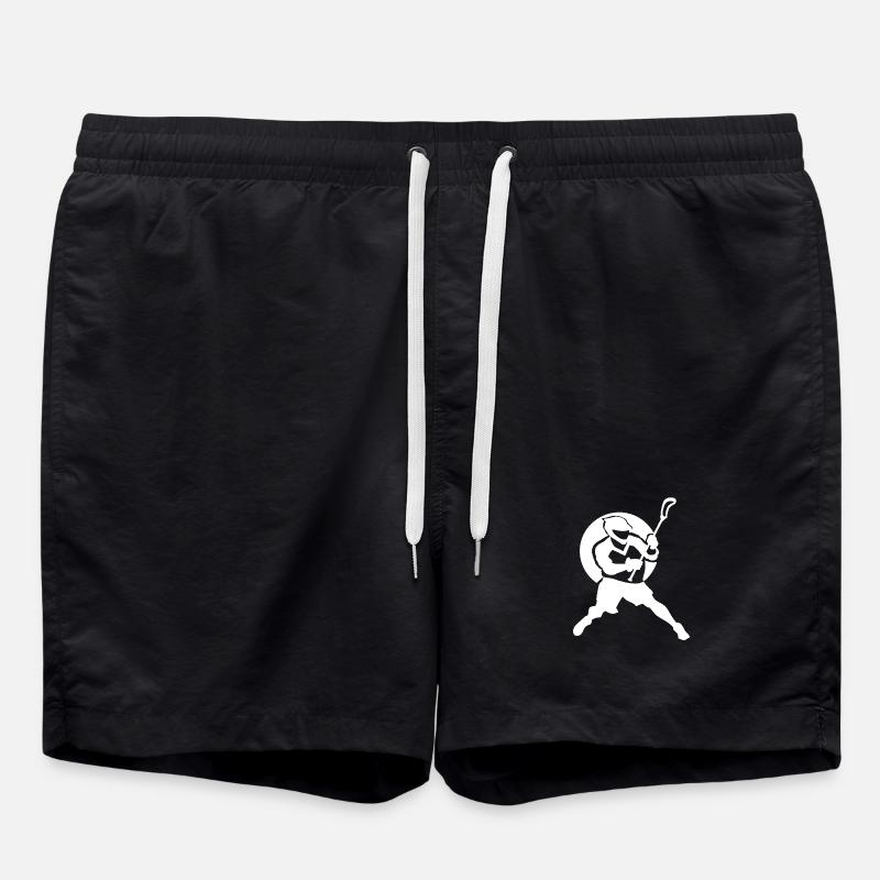 Lacrosse Player Logo - Swim Trunks - black