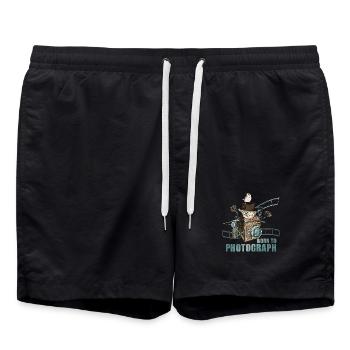 Born to Photograph - Badeshorts - Schwarz - Vorne - AI Model Male 185 light (185cm)