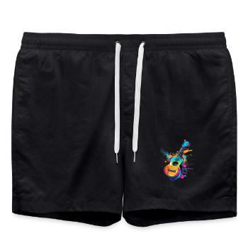 Ukulélé Street Art - Short de bain - noir - Devant - AI Model Male 185 light (185cm)