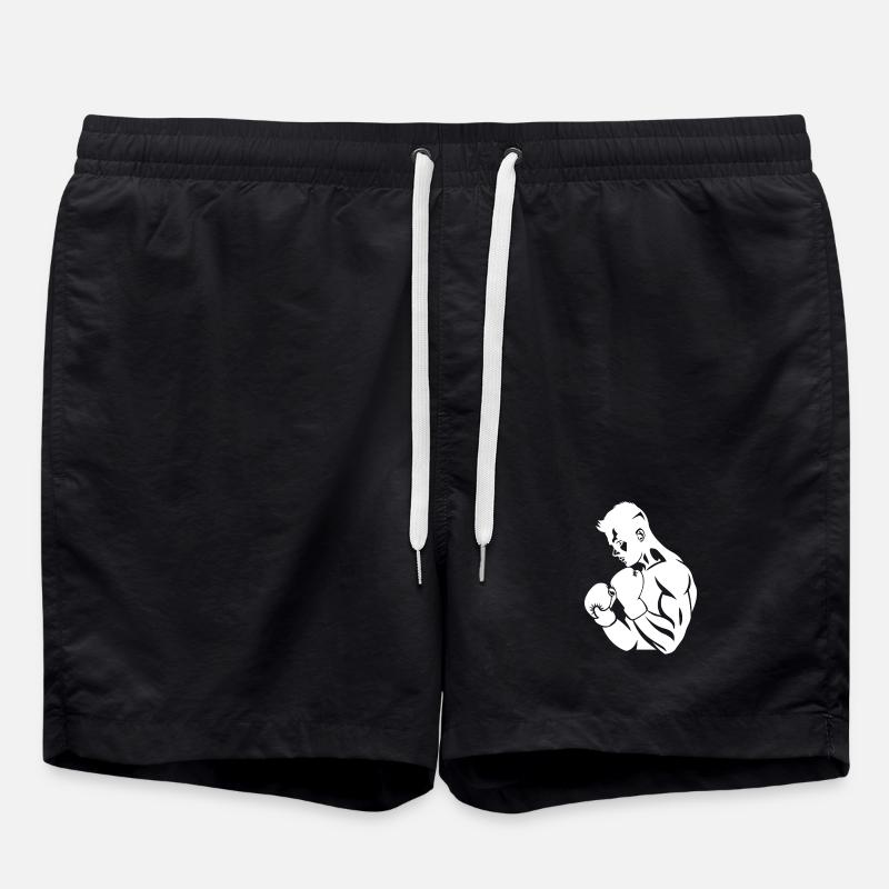 Boxer Zeichnung - Badeshorts - Schwarz