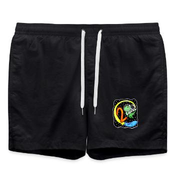 2 Birthday Motif Astronaut - Two Years Old - Swim Trunks - black - Front - AI Model Male 185 light (185cm)