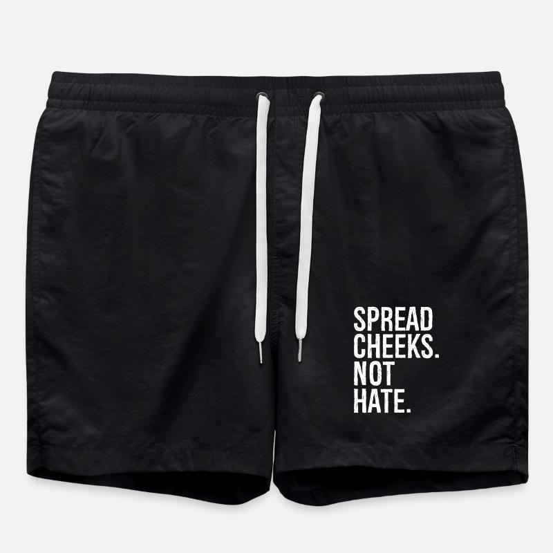 spread cheeks not hate - Swim Trunks - black