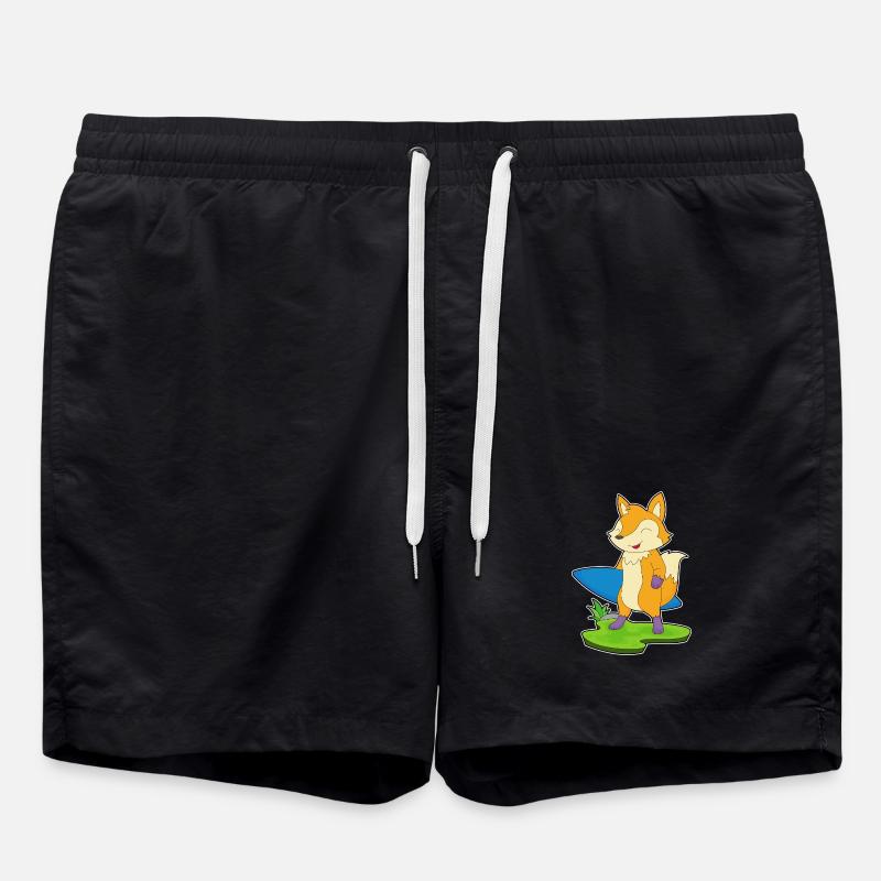 Fuchs Surfer Surfbrett - Badeshorts - Schwarz