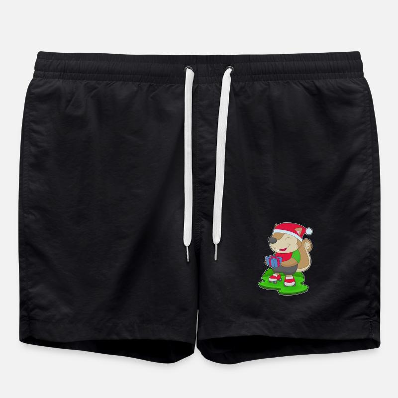Eichhörnchen Weihnachten Inline skating - Badeshorts - Schwarz
