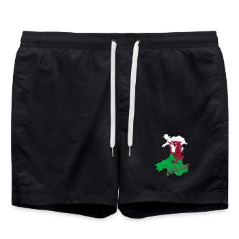 Flagge von Wales, walisischer Stolz - Badeshorts - Schwarz - Vorne - AI Model Male 185 light (185cm)