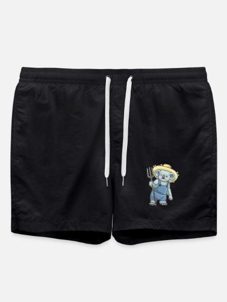 Koala Farmer Pitchfork Farm - Swim Trunks - black