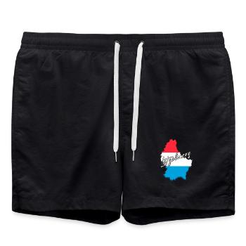 Luxembourg Pride, Luxembourg flag - Swim Trunks - black - Front - AI Model Male 185 light (185cm)