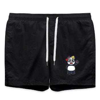 Panda Hut - Badeshorts - Schwarz - Vorne - AI Model Male 185 light (185cm)