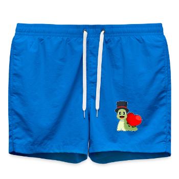 Snail Groom Heart Wedding - Swim Trunks - cobalt blue - Front