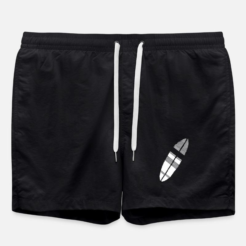 Surfbrett Pixel Grafik - Badeshorts - Schwarz