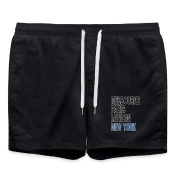 Grand tournoi de tennis à New York - Short de bain - noir - Devant - AI Model Male 185 light (185cm)