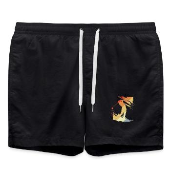 Vintage Golf - Swim Trunks - black - Front - AI Model Male 185 light (185cm)