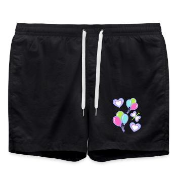Kinder Herz Herzen Schmetterling Luftballons Baby - Badeshorts - Schwarz - Vorne - AI Model Male 185 light (185cm)