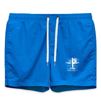 Airplane Drawing - Swim Trunks - cobalt blue - Front