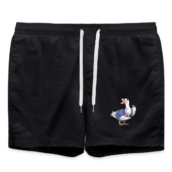 Duck Secretary Telephone Office - Swim Trunks - black - Front - AI Model Male 185 light (185cm)