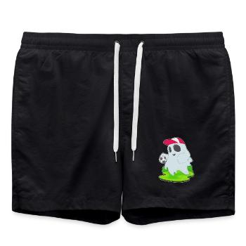 Geist Halloween Fußball - Badeshorts - Schwarz - Vorne - AI Model Male 185 light (185cm)