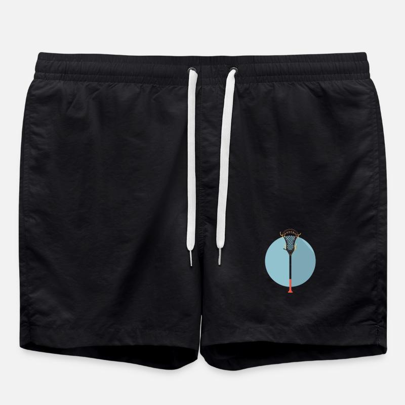 Lacrosse Stick Graphic - Swim Trunks - black