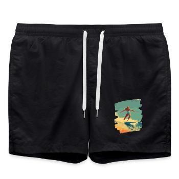 Surfer - Badeshorts - Schwarz - Vorne - AI Model Male 185 light (185cm)