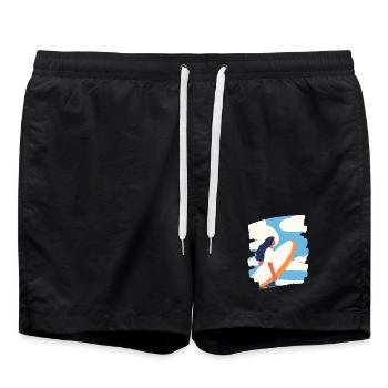Surfer - Badeshorts - Schwarz - Vorne - AI Model Male 185 light (185cm)