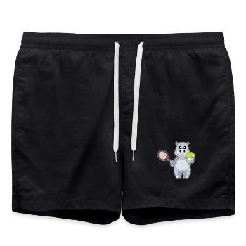 Hippopotamus Tennis Rackets - Swim Trunks - black - Front - AI Model Male 185 light (185cm)
