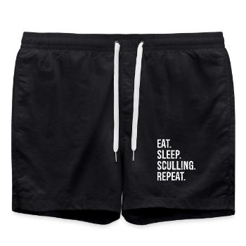 Manger dormir godille répéter - Short de bain - noir - Devant - AI Model Male 185 light (185cm)