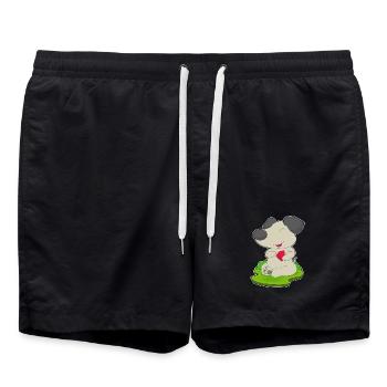 Hund Poker Pokerkarten - Badeshorts - Schwarz - Vorne - AI Model Male 185 light (185cm)