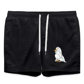 Ente Braut Schleier Hochzeit - Badeshorts - Schwarz - Vorne - AI Model Male 185 light (185cm)