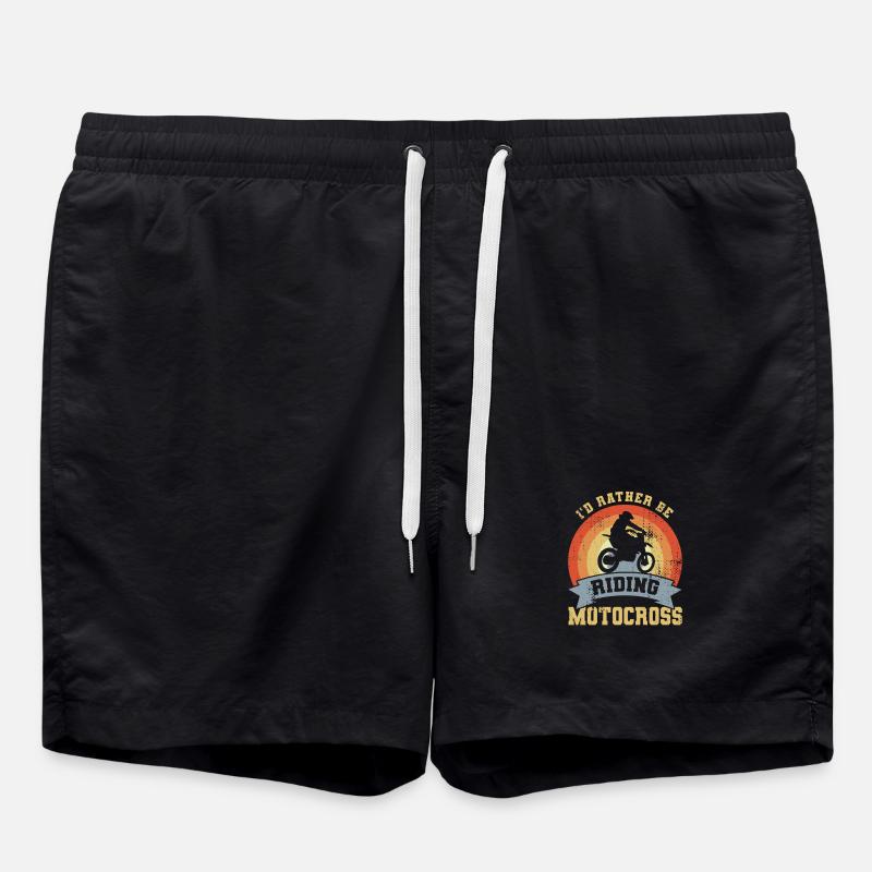 I'd Rather Be Riding Motocross - Swim Trunks - black