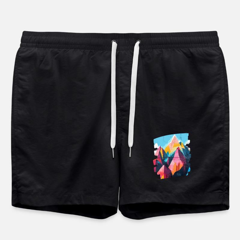 Mountains - Swim Trunks - black
