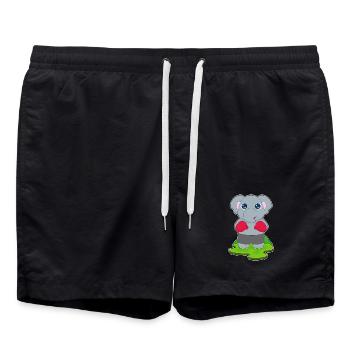 Elephant Boxer Boxing Gloves Boxing - Swim Trunks - black - Front - AI Model Male 185 light (185cm)