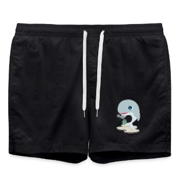 Whale Bodybuilder Dumbbell Bodybuilding - Swim Trunks - black - Front - AI Model Male 185 light (185cm)