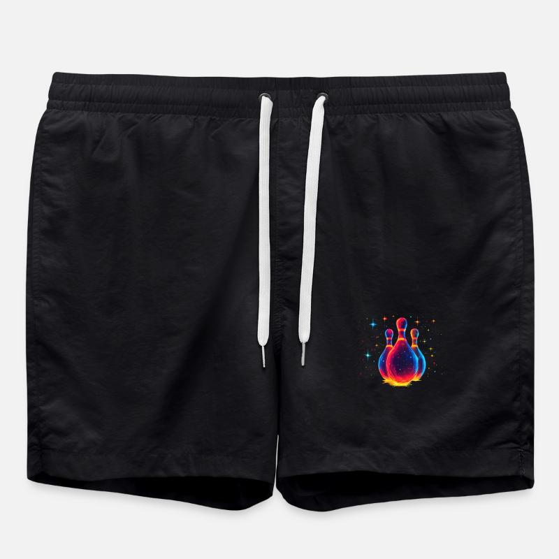 Oldschool Bowling - Swim Trunks - black