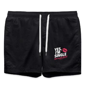 , je suis célibataire maintenant c’est votre chance de sortir avec des célibataires - Short de bain - noir - Devant - AI Model Male 185 light (185cm)