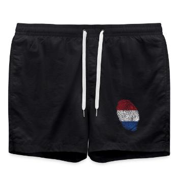 Empreintes digitales du drapeau néerlandais - Short de bain - noir - Devant - AI Model Male 185 light (185cm)