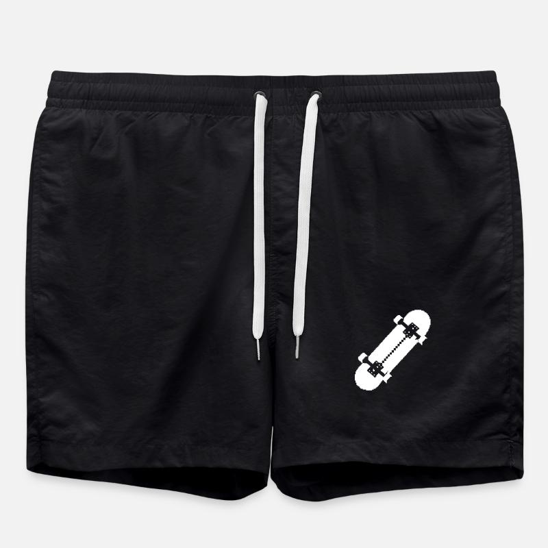 Skateboard Pixel Art - Swim Trunks - black