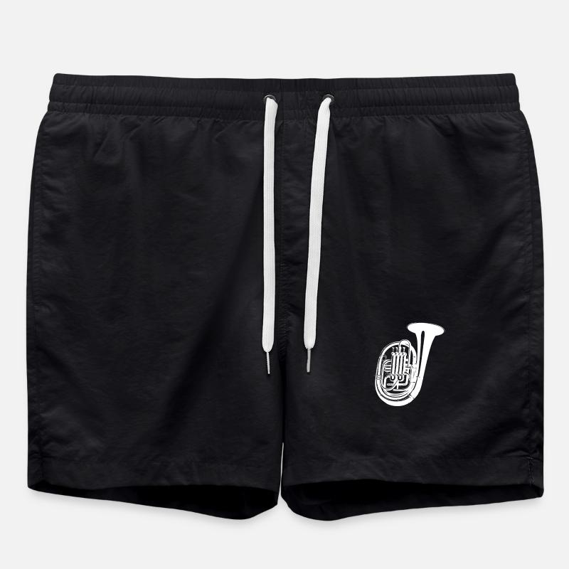 Tuba Drawing - Swim Trunks - black